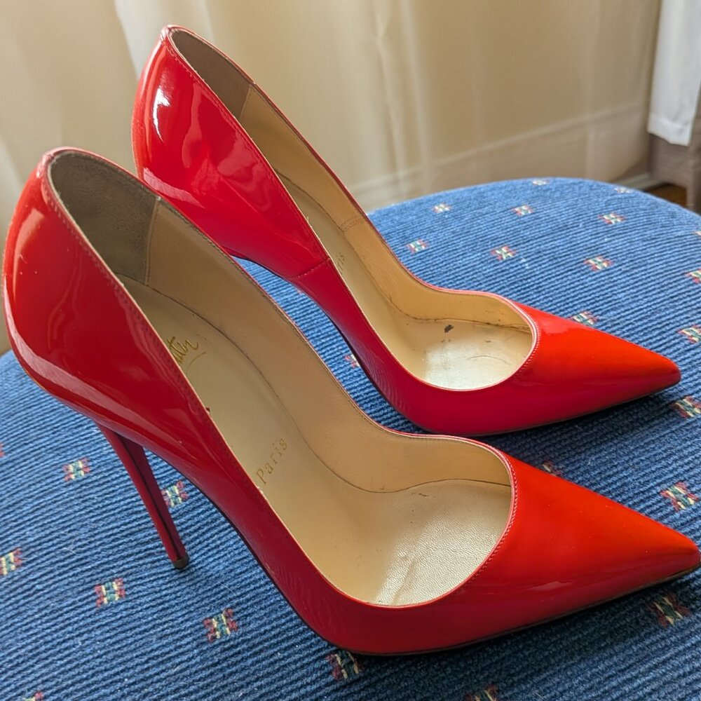 Christian Louboutin So Kate Orange Shoes Pumps 120MM Size 37.5 - Picture 8 of 10